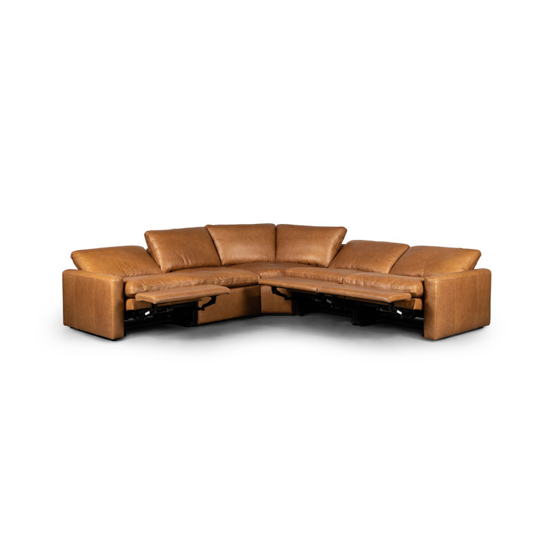 Butterscotch leather sectional sales